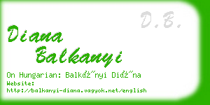 diana balkanyi business card